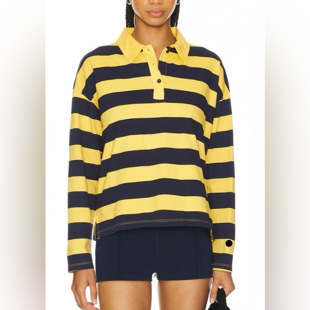 NWT Sundry Sun Striped Cropped Polo shirt sz XS - Picture 6 of 6